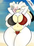 anthro beach big_breasts breasts clothed clothing female hands_behind_head male outside rebecca_(lot_par) seaside skimpy solo lot_par sega sonic_the_hedgehog_(series) fan_character lagomorph leporid mammal rabbit rebecca_(disambiguation) 3:4 hi_res