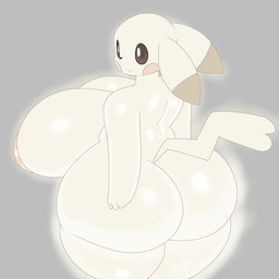 anthro areola big_breasts big_butt biped breasts butt dipstick_ears ear_markings female fingers glowing glowing_body grey_background huge_breasts huge_butt multicolored_ears nipples nude nude_female pokemorph rear_view simple_background solo tail thick_thighs three-quarter_view wide_hips yellow_body tha_randomu nintendo pokemon pokemon_pokopia peakychu generation_1_pokemon mammal pikachu pokemon_(species) rodent 1:1 2025 digital_drawing_(artwork) digital_media_(artwork) hi_res
