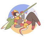 4_fingers anthro arm_wraps armor blue_eyes breasts clothing cloud desert ear_piercing ear_ring eyebrows eyelashes feet female fingers glistening glistening_eyes gold_(metal) gold_armlet gold_armor gold_headwear gold_neckwear heart_symbol holding_melee_weapon holding_object holding_polearm holding_spear holding_weapon leg_warmers legwear looking_back melee_weapon midriff multicolored_body narrowed_eyes non-mammal_breasts panties piercing polearm red_body red_scales ring_piercing scales shirt side_view simple_background sky small_breasts solo spear tail tank_top thick_thighs thigh_highs topwear two_tone_body underwear waist_accessory weapon white_background white_sclera wraps kilinah ever_oasis nintendo miura drauk scalie 2016 colored digital_media_(artwork) full-length_portrait hi_res portrait signature