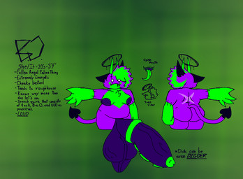 anthro back_scar balls big_hands big_nipples big_penis breasts butt chest_tuft fangs front_view genitals gynomorph halo horn huge_penis hybrid_genitalia hybrid_penis hyper hyper_genitalia hyper_penis intersex nipples overweight overweight_gynomorph overweight_intersex penis profanity rear_view scar sharp_teeth solo spade_tail stubby_legs surgical_suture tail teeth text tongue tuft vein veiny_balls veiny_penis felineflustered berryclaw_(felineflustered) angel domestic_cat fallen_angel felid feline felis mammal english_text model_sheet trans_(lore) trans_woman_(lore)