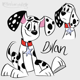black_ears black_nose black_spots collar feral fur heterochromatic_ears male pink_inner_ear red_collar solo spots star toony white_body white_fur mirabuncupcakes15 101_dalmatian_street 101_dalmatians disney dylan_(101_dalmatians) canid canine canis dalmatian domestic_dog mammal 1:1 2020