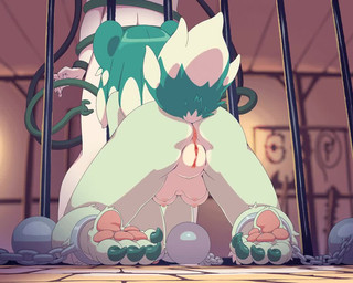 all_fours ankle_cuffs anthro anus ball_and_chain blush bodily_fluids bound breasts butt chain chained clothing cuff_(restraint) dominant dominant_female duo faceless_character faceless_female faceless_male fellatio female genital_fluids genitals human_on_anthro interspecies kneeling_oral_position leaning leaning_forward licking male male/female multi_breast oral penile penis presenting presenting_hindquarters prison_cell rear_view restraints sex sitting standing submissive submissive_male tentacles tongue tongue_out underwear vaginal_fluids vine_bondage vine_tentacles vulva wariza fxx bear human mammal 2d_animation 5:4 animated censored frame_by_frame no_sound short_playtime video