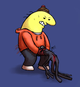 angry angry_sex asphyxiation big_nose blood blue_background bodily_fluids bulging_eyes choking choking_on_penis clenched_teeth clothed clothing death duo fellatio frown gloves gore grabbing_head handwear head_grab long_arms long_fingers long_legs long_limbs male male/male motion_lines neck_bulge necrophilia nude null oral oral_penetration penetration penile scowl sex simple_background size_difference slightly_chubby slightly_chubby_male slumped standing standing_sex sweat sweatdrop teeth thrusting wings wounded toaneyboanes adult_swim cartoon_network smiling_friends charlie_dompler jeremy_(smiling_friends) critter_(smiling_friends) demon humanoid hi_res