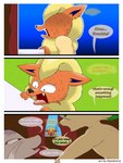 3:4 absurd_res age_difference anthro blush bodily_fluids canid canine clothed clothing comic dialogue digital_drawing_(artwork) digital_media_(artwork) duo eeveelution english_text female flamberry_(artist) flareon franklin_flare fur generation_1_pokemon generation_2_pokemon generation_4_pokemon generation_5_pokemon hair hi_res leafeon looking_at_another lyennan_venizee_flare_(flamberry) mae_lin_shun male mammal mature_female mienshao mustelid musteline nintendo nude open_mouth pokemon pokemon_(species) scared_face simple_background smile spying stoat sweat text true_musteline weasel