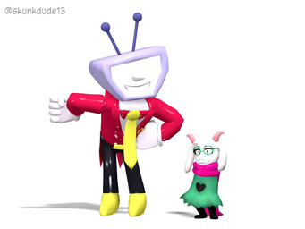 anthro clothed clothing dancing duo electronics eyewear for_a_head fur glasses male music necktie screen screen_face simple_background size_difference smile sound_effects television text white_background white_body white_fur skunkdude13 deltarune undertale_(series) ralsei tenna_(deltarune) bovid caprine darkner goat humanoid mammal object_head screen_head tv_head 3d_(artwork) 3d_animation 4:3 animated artist_name digital_media_(artwork) short_playtime signature sound source_filmmaker_(artwork) webm