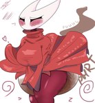 anthro blush clothed clothing diaper diaper_fetish diaper_use embarrassed fart feces female pooping simple_background soiled_diaper soiling soiling_diaper solo stink_fumes unclean_diaper used_diaper wearing_diaper m0dniy hollow_knight team_cherry hornet_(hollow_knight) arthropod insect absurd_res digital_media_(artwork) hi_res