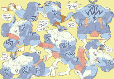 ambiguous_gender anthro balls big_balls big_penis clothed clothing duo erection genitals huge_balls huge_penis humanoid_genitalia humanoid_penis male male/ambiguous muscular muscular_anthro muscular_male nude penis speech_bubble text underwear underwear_only vein veiny_penis remert rise_of_the_guardians e._aster_bunnymund lagomorph leporid mammal rabbit 2026 english_text hi_res