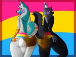 anthro big_butt butt clothing duo feces lgbt_pride male messy pan_panties pansexual_pride_colors panties pantypoop pooping pride pride_color_background pride_color_flag pride_colors pride_panties simple_background soiling suggestive underwear archenarie mythology canid canine canis domestic_dog dragon hybrid mammal mythological_creature mythological_scalie scalie absurd_res hi_res