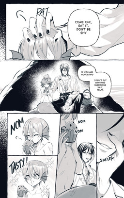 adolescent alternate_species clothed clothing duo hair male not_furry shirt smile split_form text topwear young young_humanoid young_male kurosh00kie black_butler ciel_phantomhive sebastian_michaelis aquatic human humanoid mammal merfolk cel_shading digital_drawing_(artwork) digital_media_(artwork) english_text greyscale hi_res monochrome shaded