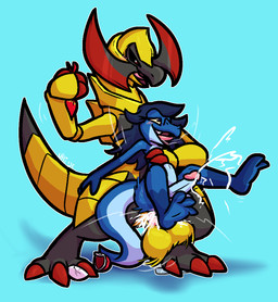 3_fingers 3_toes abdominal_bulge anal anal_orgasm anal_penetration anthro anthro_on_anthro anthro_penetrated anthro_penetrating anthro_penetrating_anthro balls big_balls big_penis black_sclera blue_body blue_hair blue_penis blue_scales blush bodily_fluids claws clothing cum cum_from_ass cum_in_ass cum_inside cum_splatter cumshot dominant dominant_anthro dominant_male drooling duo ejaculation erection feet finger_claws fingers fucked_silly genital_fluids genitals glans grey_body grey_scales hair hands-free holding_clothing holding_object hug huge_balls humanoid_genitalia humanoid_penis larger_dom leg_grab looking_at_another looking_down looking_pleasured looking_up male male/male male_penetrated male_penetrating male_penetrating_male nude orgasm penetration penis pink_glans pink_penis pupils purple_eyes red_body red_claws red_eyes red_scales saliva scales sex size_difference submissive submissive_anthro submissive_male thick_thighs thigh_grab toes tongue tongue_out yellow_balls yellow_body yellow_scales yellow_sclera ultilix nintendo pokemon ulti_(ultilix) generation_5_pokemon haxorus lizard pokemon_(species) reptile scalie 2025