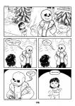 2017 animated_skeleton bone c-puff clothed clothing comic english_text frisk_(undertale) group hi_res human humanoid mammal monochrome not_furry sans_(undertale) skeleton speech_bubble text undead undertale undertale_(series)