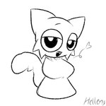 anthro big_breasts black_eyes breasts cat_tail clothing female fur heart_symbol solo sweater tail topwear white_body white_eyes white_fur white_tail helleng incredibox sprunki wenda_(sprunki) felid feline mammal 1:1 monochrome