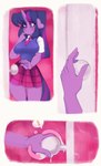 5_fingers anthro bottomwear clothed clothing comic digital_media_(artwork) doorknob equid equine eyebrows female fingers friendship_is_magic hasbro hi_res horn letterbox mammal my_little_pony mythological_creature mythological_equine mythology necktie skirt tentacles tolsticot twilight_sparkle_(mlp) unicorn
