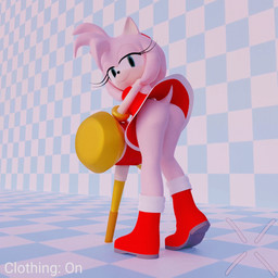 accessory animated_gif anthro anus bent_over biped boots butt checkered checkered_background clothed clothing dress female fingers footwear fur genitals gloves green_eyes hair_accessory hairband half-closed_eyes handwear melee_weapon narrowed_eyes no_underwear pattern_background piko_piko_hammer pink_body pink_fur red_boots red_clothing red_dress red_footwear red_hairband shoes simple_background smile solo standing text vulva weapon white_clothing white_gloves white_handwear hitmarker sega sonic_the_hedgehog_(series) amy_rose eulipotyphlan hedgehog mammal 1:1 2021 3d_(artwork) animated digital_media_(artwork) english_text low_res short_playtime turntable_(animation)