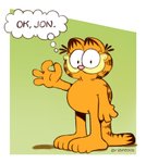 anthro comic_panel gesture gradient_background hand_gesture inner_monologue looking_at_viewer male name_drop name_in_inner_monologue ok_boomer ok_sign simple_background smile solo thinking thought_bubble dsp2003 garfield_(series) garfield_the_cat domestic_cat felid feline felis mammal 2020 hi_res meme signature