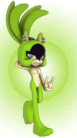 anthro barefoot blue_eyes breasts ear_piercing feet female fur genital_piercing genitals green_background green_body green_fur hair looking_at_viewer medium_breasts navel nipple_piercing nipples nude nude_anthro nude_female open_mouth piercing pink_nipples ponytail sharp_teeth simple_background smile solo teeth vulva vulva_piercing rarequinez idw_publishing sega sonic_the_hedgehog_(comics) sonic_the_hedgehog_(idw) sonic_the_hedgehog_(series) surge_the_tenrec afrosoricid mammal tenrec 2023 3d_(artwork) digital_media_(artwork) hi_res source_filmmaker_(artwork)