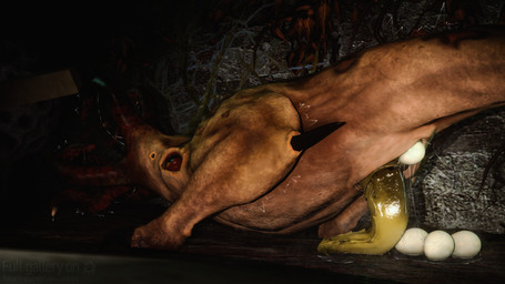 animal_genitalia big_penis biped bipedal_feral bodily_fluids claws cloaca cloaca_juice cloaca_juice_on_egg cloaca_juice_on_penis cloaca_juice_puddle cloaca_juice_string cloacal_penis cloacal_rectum detailed_background egg egg_from_cloaca face_tentacles feral frilled_penis genital_fluids genitals green_penis half-closed_eyes half-erect leg_spikes looking_pleasured male male_oviposition markings muscular muscular_feral muscular_male musk musky_penis narrowed_eyes oviposition penis penis_on_ground precum precum_puddle saliva saliva_string shaking shivering solo spikes spikes_(anatomy) squint steam steamy_penis tail tailbutt tan_body tapering_penis tentacles trembling yellow_eyes zdnoz garry's_mod half-life valve alien bullsquid 16:9 3d_(artwork) digital_media_(artwork) hi_res widescreen