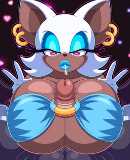anthro big_breasts big_penis bodily_fluids breast_play breasts cum cum_in_mouth cum_inside dark_body dark_skin duo ear_piercing ear_ring eyelashes eyeshadow faceless_character faceless_male female first_person_view fur genital_fluids genitals hair huge_breasts huge_penis jewelry lips lipstick long_hair makeup male o-ring o-ring_bikini penis piercing ring_piercing seductive sex solo_focus thick_lips titfuck white_body white_fur white_hair rockmangrave sega sonic_the_hedgehog_(series) rouge_the_bat bat mammal 2026 hi_res