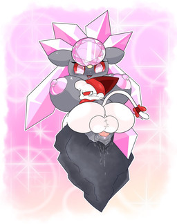 anthro balls big_breasts breasts butt diamond_(gem) duo female from_front_position gem genitals larger_female larger_penetrated male male/female nipples penetration penis size_difference smaller_male vulva white_body maramurr nintendo pokemon manu_(essentiad) diancie domestic_cat felid feline felis generation_6_pokemon humanoid legendary_pokemon mammal pokemon_(species) 2025 hi_res