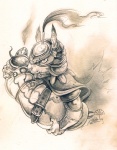 armor furgonomics headgear helmet male rerebrace samurai solo spaulder vambrace warrior alectorfencer mammal rodent sciurid tree_squirrel 2009 monochrome