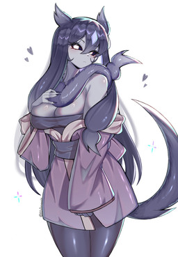 anthro anthrofied asian_clothing big_breasts black_sclera blue_body blush blush_lines breasts claws cleavage clothed clothing east_asian_clothing female female_anthro fur hair heart_reaction heart_symbol huge_thighs japanese_clothing kemono kimono legwear long_ears long_hair looking_at_viewer pose purple_clothing simple_background solo tail thick_thighs white_eyes wide_hips alfa_kronoxis fakemon nintendo pokemon eeveelution ghost mammal pokemon_(species) spirit absurd_res colored detailed digital_drawing_(artwork) digital_media_(artwork) hi_res portrait