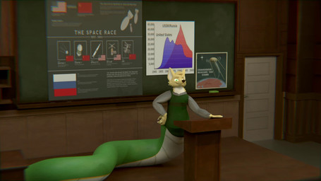 after_vore age_difference american_flag annoyed annoyed_pred anthro apode audible_swallowing belly big_belly bloated bottomless burping chart classroom clothed clothing coiling_around_body college college_student digestion digestion_noises door duo fur green_body green_clothing green_pupils green_sweater green_topwear group hand_on_belly hand_on_hip hand_on_own_belly head_tuft history interrupted laugh lectern legless male male_pred offscreen_vore professor propaganda propaganda_poster pupils russia russian russian_flag school serpentine serpentine_vore snarling soviet_flag soviet_union spacecraft split_form student swallowing sweater sweater_only tan_body tan_fur teacher teacher_and_student teaching topwear topwear_only tuft united_states_of_america university vehicle vore white_body white_fur rudderotteroo sputnik_1 nipcoyote ambiguous_species canid canine canis coyote draconcopode hybrid lamia mammal reptile scalie snake 16:9 animated hi_res long_playtime sound video voice_acted widescreen