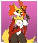 2024 4_fingers alternate_version_at_source anthro areola artist_name bedroom_eyes belly big_areola big_breasts big_nipples big_tail black_arms black_body black_fur black_hands black_legs black_skin border breasts bruhsugga cheek_tuft chest_tuft countershading delphox digital_media_(artwork) dotted_background ear_tuft eyelashes facial_tuft female fingers fire flat_colors fluffy fluffy_tail fox_tail fur furaffinity furaffinity_logo generation_6_pokemon genitals glistening glistening_eyes gradient_background hand_on_hip hi_res holding_object holding_stick inner_ear_fluff looking_at_viewer narrowed_eyes nintendo nipples no_shading nude nude_anthro nude_female orange_body orange_fur orange_nose outline pattern_background paws pink_background pokemon pokemon_(species) pose presenting presenting_breasts presenting_genitalia presenting_pussy pupils pussy raised_arm red_arms red_body red_eyes red_fur red_pupils seductive simple_background small_waist smile smiling_at_viewer solo standing stick tail tan_areola tan_nipples thick_eyelashes thick_thighs tuft twitter twitter_handle twitter_logo warm_colors white_belly white_body white_border white_breasts white_cheeks white_chest white_countershading white_fur white_outline white_pussy white_skin white_tuft wide_hips yellow_body yellow_chest_tuft yellow_ears yellow_fur yellow_head yellow_neck yellow_tail