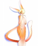 ambiguous_gender anthro biped blonde_hair blush countershading featureless_crotch green_eyes hair long_ears naturally_censored nude simple_background solo standing stripes tail thigh_gap white_background tsampikos blink_(tsampikos) felid hybrid lagomorph leporid mammal pantherine rabbit tiger digital_media_(artwork) hi_res shaded