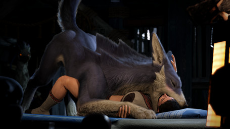 all_fours ambiguous_gender ass_up back_tuft bed bestiality blurred_background blush cheek_tuft claws close-up clothed clothing deep_kiss detailed_background duo ear_tuft extreme_french_kiss eyelashes eyes_closed facial_tuft feral fingers fluffy fluffy_tail french_kissing fur furniture furniture_lamp glowing glowing_eyes hair hand_on_arm hand_on_ear inner_ear_fluff inside kissing lamp larger_ambiguous larger_feral looming lying making_out male mount/rider_relations multicolored_body multicolored_fur night on_back on_bed on_front on_top open_mouth paws pillow pinned pinned_to_bed purple_body purple_fur raised_hand raised_tail size_difference smaller_human smaller_male tail topwear tuft two_tone_body two_tone_fur whiskers white_body white_fur ivorylagiacrus thepasserbye capcom monster_hunter bird_wyvern canyne human mammal palamute seikret 16:9 2026 3d_(artwork) 4k absurd_res artist_collaboration blender_(artwork) blender_eevee_(artwork) digital_media_(artwork) hi_res widescreen female_(lore)