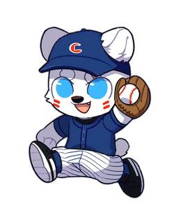 anthro ball baseball_(ball) baseball_glove black_clothing black_footwear black_shoes blue_clothing blue_eyes blue_hat blue_headwear blue_topwear bottomwear clothed clothing fangs footwear front_view fur glistening glistening_eyes hat headgear headwear male monotone_body monotone_fur open_mouth open_smile pants shoes simple_background smile solo teeth topwear unsigned white_background white_body white_bottomwear white_clothing white_footwear white_fur white_pants white_shoes asnnonaka bear mammal polar_bear ursine full-length_portrait portrait