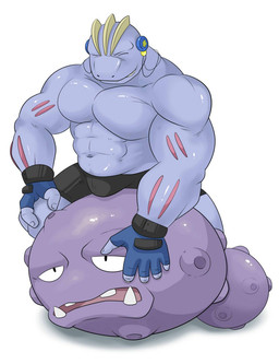 abs biceps big_muscles body_markings bulge clothing exercise_ball fangs fingerless_gloves gloves headphones machoke maldu male markings muscles nintendo pecs plain_background pokémon shorts smile teeth video_games weezing
Rating: Safe
Score: 1
User: unforget
Date: March 11, 2014