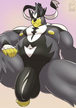 abdominal_bulge anthro balls belly big_balls big_belly big_bulge big_penis bulge butt butt_from_the_front genitals hand_on_leg hand_on_thigh huge_penis looking_at_viewer male moobs musclegut muscular muscular_male navel nipples nude overweight overweight_male pecs penis simple_background solo spread_legs spreading tan_background vein veiny_penis nelldemon nintendo pokemon bear generation_8_pokemon legendary_pokemon mammal pokemon_(species) single_strike_style_urshifu urshifu absurd_res hi_res