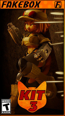 anthro belly boots breasts brown_body brown_fur brown_hair bullet clothed clothing crop_top croptop_jacket cybernetic_arm cybernetic_limb cybernetics esrb_rating eyewear female fist footwear fur game_cover goggles gun gun_arm hair hat headgear headwear leaning leaning_backward leaning_on_wall machine military military_cap military_uniform narrowed_eyes navel number open_mouth ranged_weapon red_eyes shirt shoes solo tail text topwear tracers uniform video_game_reference weapon weapon_arm whiskers 3dadventurous_(modeler) leafytheleafer gameoverse glitch_productions kit_bodega cyborg domestic_cat felid feline felis mammal 2026 3d_(artwork) absurd_res digital_media_(artwork) hi_res