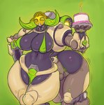 big_breasts bikini breasts cake clothing dessert female food holding_cake holding_food holding_object machine simple_background solo swimwear two-piece_swimsuit saidra blizzard_entertainment overwatch orisa_(overwatch) omnic robot taur 2020 absurd_res digital_media_(artwork) hi_res