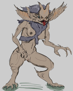 anthro breasts claws female nipples solo tongue yamabat the_witcher bat ekimmara mammal vampire hi_res