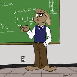 anthro barefoot clothed clothed_anthro clothed_male clothing eyewear feet glasses male male_anthro nerd partially_clothed school solo teacher teaselbone barry_bunny_(character) domestic_rabbit lagomorph leporid lop_rabbit mammal oryctolagus rabbit 1:1 2019 digital_media_(artwork) signature