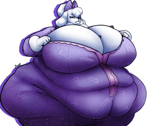 accessory anthro belly big_belly big_breasts bone bow_ribbon breasts cleavage clothed clothing female fur hair hair_accessory hair_bow hair_ribbon huge_breasts huge_hips morbidly_obese morbidly_obese_anthro morbidly_obese_female obese obese_anthro obese_female overweight overweight_anthro overweight_female ribbons solo standing tight_clothing white_body white_fur white_hair wide_hips mafu-maf epic_games fortnite lady_poodlina canid canine canis domestic_dog mammal poodle hi_res signature