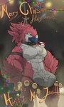 anthro big_penis genitals holidays huge_penis hyper hyper_genitalia hyper_penis male muscular penis solo teasing thick_thighs what megfluff christmas name avian bird hybrid hi_res