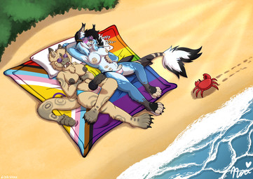 animal_genitalia animal_penis anthro beach bikini bisexual_pride_colors breasts bulge canine_genitalia canine_penis clothing duo foreskin forked_tongue genitals gynomorph gynomorph/gynomorph intersex intersex/intersex knot knotted_penis lgbt_pride living_tail multi_nipple nipple_piercing nipples nude_beach penis piercing pride_color_clothing pride_colors public public_nudity rattle_(anatomy) shark_hybrid shore small_penis small_penis_exposure snake_tail sunbathing swimwear tail tongue transgender_pride_colors two-piece_swimsuit unusual_anatomy unusual_tail vein veiny_penis noriquatic fallout lgbt_pride_month microsoft exodus_(mossyraptor) nori_(noriquatic) arthropod canada_lynx crab crustacean decapod felid feline lynx malacostracan mammal night_stalker_(fallout) reptile scalie snake absurd_res hi_res trans_(lore)