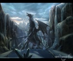 ambiguous_gender black_bars bound bridge captured chain cliff cloud desolate detailed_background feral flying frozen group ice melee_weapon membrane_(anatomy) membranous_wings mountain outside revith sky snow solo_focus sword text trapped valley weapon wings yelling s@e sae mythology pixiv_fantasia avian bird dragon mythological_creature mythological_scalie scalie cool_colors digital_media_(artwork) english_text hi_res letterbox