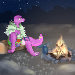 camp campfire camping clothed clothing container cup diaper enamel fire inflatable male mountain night pattern_diaper peaceful pool_toy relaxing solo star time toy wearing_diaper wet crinkleclop zoran animate_inanimate dinosaur haplorhine living_inflatable mammal monkey prehistoric_species primate reptile scalie theropod tyrannosaurid tyrannosauroid tyrannosaurus tyrannosaurus_rex 1:1 absurd_res hi_res
