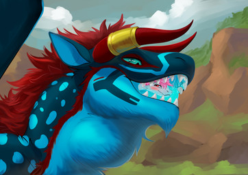 ambiguous_gender anthro blush duo feral neck_bulge open_mouth oral_vore ring simple_background swallowing teeth vore wings anonymous_artist mythology haloren nylla dragon felkin mythological_creature mythological_scalie scalie absurd_res hi_res