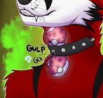 anthro bodily_fluids collar internal male male_pred object_in_throat object_ingestion occult_symbol oral_vore pentacle pokeball saliva solo spiked_collar spikes swallowing swallowing_pokeball symbol vore ira_the_carnivore nintendo pokemon ira_(ira_the_carnivore) canid canine fox mammal 2022 digital_media_(artwork) hi_res sketch spot_color