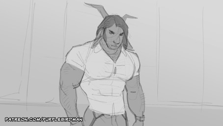 anthro body_hair bovid_horn caprine_horn chest_hair clothing eyebrows facial_hair flexing flexing_bicep flexing_both_biceps flexing_pecs goat_horn horn male muscular muscular_anthro muscular_male shirt shirt_rip sideburns solo thick_eyebrows tight_clothing tight_shirt tight_topwear topwear purplebirdman william_(falcon_mccooper) bovid caprine goat mammal 2026 animated black_and_white loop monochrome
