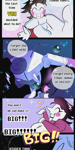 antennae_(anatomy) blush clothing dialogue duo electronics for_a_head hair hat headgear headwear male not_furry screen screen_face simple_background speech_bubble television text spmtnlove deltarune undertale_(series) spamton_g._spamton tenna_(deltarune) addison_(deltarune) darkner humanoid object_head screen_head tv_head absurd_res comic digital_media_(artwork) english_text hi_res