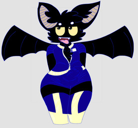 anthro bulge femboy male multicolored_eyes solo thick_thighs tongue tongue_out unzipped vault_suit wide_hips zipper salamikii fallout microsoft batto_(salamikii) bat mammal 2016 absurd_res hi_res