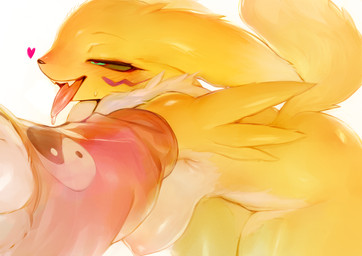 ahegao anthro areola big_breasts biped breasts female front_view fur hanging_breasts looking_pleasured nipples nude nude_anthro nude_female smile solo tail teeth thick_thighs tongue wide_hips 3gs bandai_namco digimon canid digimon_(species) mammal renamon 2026 digital_drawing_(artwork) digital_media_(artwork) hi_res