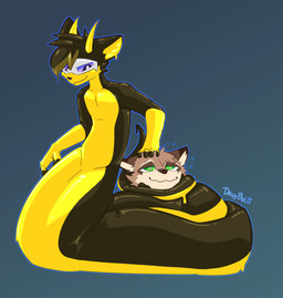 anthro cheek_tuft coiled_tail coiling coiling_another coiling_around_body coiling_around_neck dominant dominant_male duo facial_tuft goo_transformation hair headpat horn hypnosis hypnotic_eyes inner_ear_fluff latex latex_body liquid_latex looking_down male male/male mask mind_control nervous nervous_male nervous_smile serpentine spiral spiral_eyes submissive submissive_male tail transformation tuft wearing_mask davyboi coony_(davyboi) canid canine felid feline goo_creature hybrid latex_creature mammal nagas procyonid raccoon raccoon_dog reptile scalie snake tanuki absurd_res hi_res
