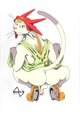 backsack balls butt exhibitionism genitals looking_back male mooning penis solo zhole space_dandy meow_(space_dandy) betelgeusian humanoid mammal hi_res