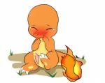 blush embarrassed erection eyes_closed fire flaming_tail genitals male orange_body orange_skin penis solo tail softcream nintendo pokemon charmander generation_1_pokemon pokemon_(species) reptile scalie hi_res